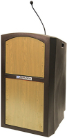  AmpliVox Sound Systems Pinnacle Multimedia Lectern with Mic (Maple) image