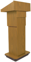 Aplivox W505A-MH  Executive Adjustable Column Non-Sound Lectern (Natural Oak) image