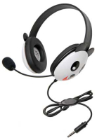 Califone 2810-TBE Listen First Headphone Panda Motif with Microphone and 3.5mm T-Go Plug image