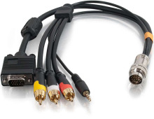 Cables 2 Go 6ft RapidRun VGA (HD15) + 3.5mm + Composite Video + Stereo Audio Flying Lead image