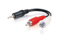 C2G 6in Value Series One 3.5mm Stereo Male To Two RCA Stereo Male Y-Cable
