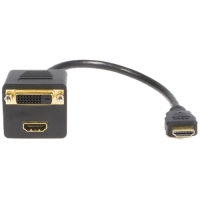 StarTech.com 1 ft HDMI Splitter Cable - HDMI to HDMI and DVI-D - M/F image