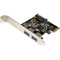 StarTech.com 2 Port PCI Express PCIe SuperSpeed USB 3.0 Controller Card w/ SATA Power image