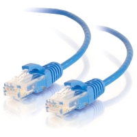 C2G 2.5ft Cat6 Snagless Unshielded (UTP) Slim Network Patch Cable - Blue image