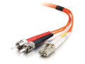 2m LC-ST 62.5/125 OM1 Duplex Multimode Fiber Optic Cable (Plenum-Rated) - Orange