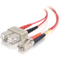 2m LC-SC 62.5/125 OM1 Duplex Multimode Fiber Optic Cable (Plenum-Rated) - Red image