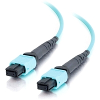 15m MTP 10Gb 50/125 OM3 Multimode PVC Fiber Optic Cable - Aqua image