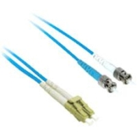 10m LC-ST 50/125 OM2 Duplex Multimode PVC Fiber Optic Cable - Blue image