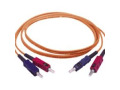 1m SC-SC 50/125 OM2 Duplex Multimode PVC Fiber Optic Cable - Orange