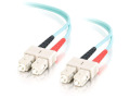 1m SC-SC 10Gb 50/125 OM3 Duplex Multimode PVC Fiber Optic Cable - Aqua