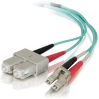 C2G 3m LC-SC 40/100Gb 50/125 OM4 Duplex Multimode PVC Fiber Optic Cable - Aqua image