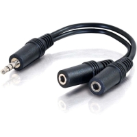 C2G 6in Value Series One 3.5mm Stereo Male To Two 3.5mm Stereo Female Y-Cable image