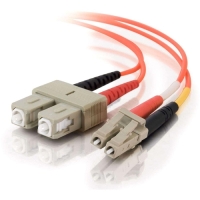 15m LC-SC 62.5/125 OM1 Duplex Multimode PVC Fiber Optic Cable - Orange image