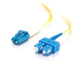 8m LC-SC 9/125 OS1 Duplex Singlemode PVC Fiber Optic Cable - Yellow