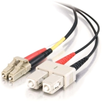 2m LC-SC 50/125 OM2 Duplex Multimode Fiber Optic Cable (Plenum-Rated) - Black image