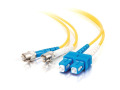 1m SC-ST 9/125 OS1 Duplex Singlemode PVC Fiber Optic Cable - Yellow