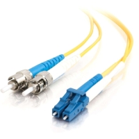 15m LC-ST 9/125 OS1 Duplex Singlemode PVC Fiber Optic Cable (LSZH) - Yellow image