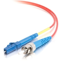 3m LC-ST 9/125 OS1 Simplex Singlemode Fiber Optic Cable (Plenum-Rated) - Red image