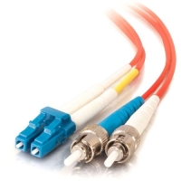 1m LC-ST 9/125 OS1 Duplex Singlemode Fiber Optic Cable (Plenum-Rated) - Red image