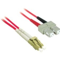 10m LC-SC 50/125 OM2 Duplex Multimode Fiber Optic Cable (Plenum-Rated) - Red image