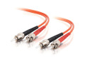2m ST-ST 62.5/125 OM1 Duplex Multimode PVC Fiber Optic Cable - Orange