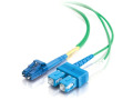 1m LC-SC 9/125 OS1 Duplex Singlemode PVC Fiber Optic Cable - Green