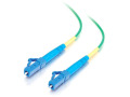 2m LC-LC 9/125 OS1 Simplex Singlemode PVC Fiber Optic Cable - Green