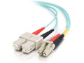 10m LC-SC 10Gb 50/125 OM3 Duplex Multimode PVC Fiber Optic Cable - Aqua