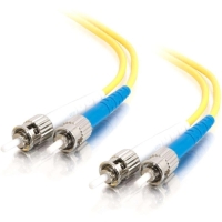 C2G 10m ST-ST 9/125 OS1 Duplex Singlemode PVC Fiber Optic Cable (USA-Made) - Yellow image