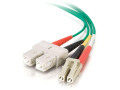 1m LC-SC 62.5/125 OM1 Duplex Multimode PVC Fiber Optic Cable - Green