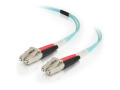 C2G 3m LC-LC 50/125 OM4 Duplex Multimode PVC Fiber Optic Cable - Aqua