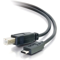 C2G 12ft USB 2.0 USB-C to USB-B Cable M/M - Black image