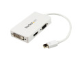 StarTech.com Travel A/V adapter: 3-in-1 Mini DisplayPort to VGA DVI or HDMI converter - white