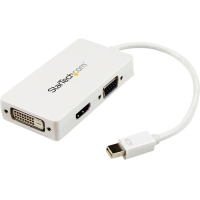 StarTech.com Travel A/V adapter: 3-in-1 Mini DisplayPort to VGA DVI or HDMI converter - white image