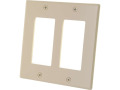 C2G Two Decora Compatible Cutout Double Gang Wall Plate - Ivory