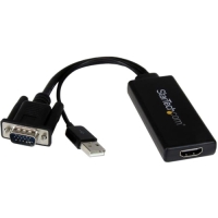 StarTech.com VGA to HDMI Adapter with USB Audio & Power - Portable VGA to HDMI Converter - 1080p image