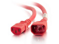 C2G 1ft 18AWG Power Cord (IEC320C14 to IEC320C13) - Red