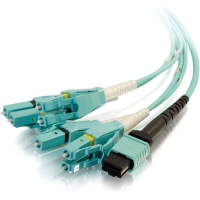 C2G 3m MPO to 4 Duplex LC Fiber Breakout Cables OM3 Riser Rated (OFNR) image