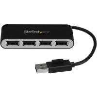 StarTech.com 4 Port USB Hub with Built-in Cable - 4 Port Portable USB 2.0 Hub - Compact Mini USB Hub image