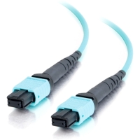C2G 15m MPO to MPO Fiber Array Cable Method B OM4 Riser Rated (OFNR) - Aqua image