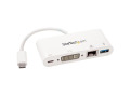 StarTech.com USB C Multiport Adapter - with Power Delivery (USB PD) - USB C to USB 3.0 / DVI / Gigabit Ethernet - USB-C Hub