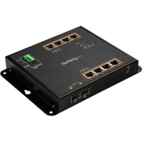 StarTech.com 8-Port Gigabit Ethernet Switch - 8-Port PoE+ plus 2 SFP Ports - Industrial Managed Network Switch - Wall Mount image