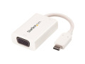 StarTech.com USB C to VGA Video Adapter with USB Power Delivery- Thunderbolt 3 Compatible - USB-C to VGA Adapter - 1920 x 1200 - White