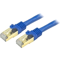 StarTech.com 12ft Blue Cat6a Shielded Patch Cable - Cat6a Ethernet Cable - 12 ft Cat 6a STP Cable - Snagless RJ45 Ethernet Cord image