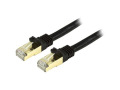 StarTech.com 2ft Black Cat6a Shielded Patch Cable - Cat6a Ethernet Cable - 2 ft Cat 6a STP Cable - Snagless RJ45 Ethernet Cord