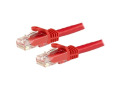 StarTech.com 2ft Red Cat6 Patch Cable with Snagless RJ45 Connectors - Cat6 Ethernet Cable - 2 ft Cat6 UTP Cable