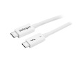 StarTech.com Thunderbolt 3 Cable - 0.5m / 1 ft - White - 4K 60Hz - 40Gbps - Passive - Thunderbolt Cable - USB Type C Charger