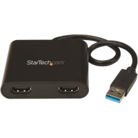 StarTech.com USB to Dual HDMI Adapter - USB to HDMI Adapter - USB 3.0 to HDMI - USB to HDMI Display Adapter - External Video Card - 4K image