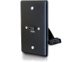 C2G Single Gang Wall Plate with HDMI Pigtail Black