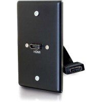 C2G Single Gang Wall Plate with HDMI Pigtail Black image
